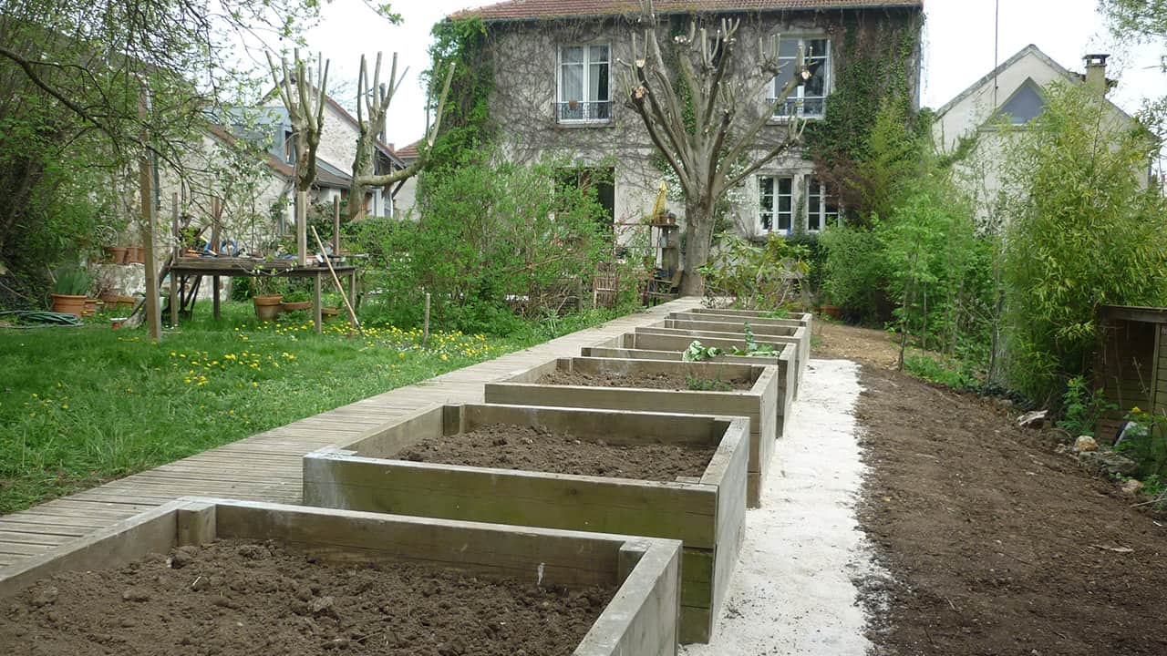 Création de carrés potager
